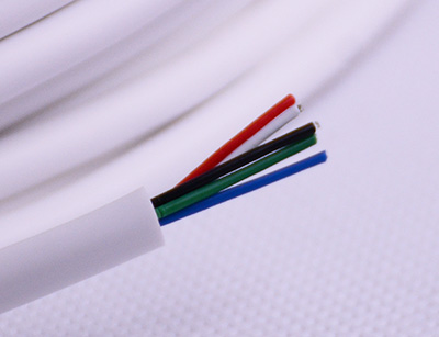 White 5 Core Teflon Cable With Silicone Jacket 