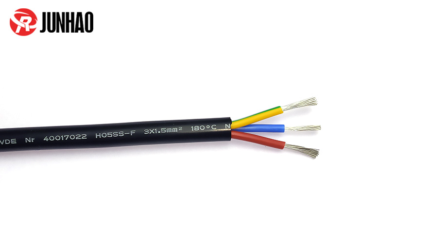 3*1.5mm2 180 Deg C Resistant Silicone Rubber Cable 