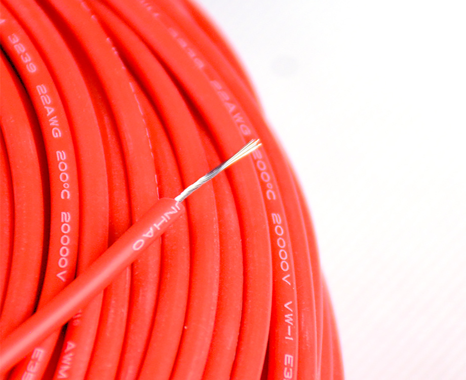 awm Style 3239 20KV dc Electric Cable 150C, 22 AWG Red Cable 2.9mm 1
