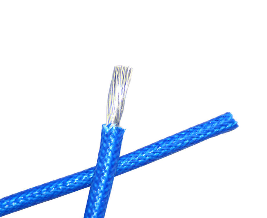 Silicone Fiberglass Braided Copper Wire Cable, 2.5mm2 Flexible Cable 3.7mm Blue 2
