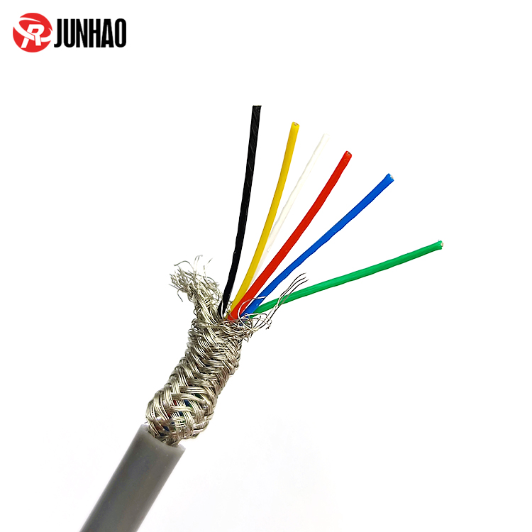 6 Core Shielded Wire Cable 24AWG fep Wire With Silicone Jacket